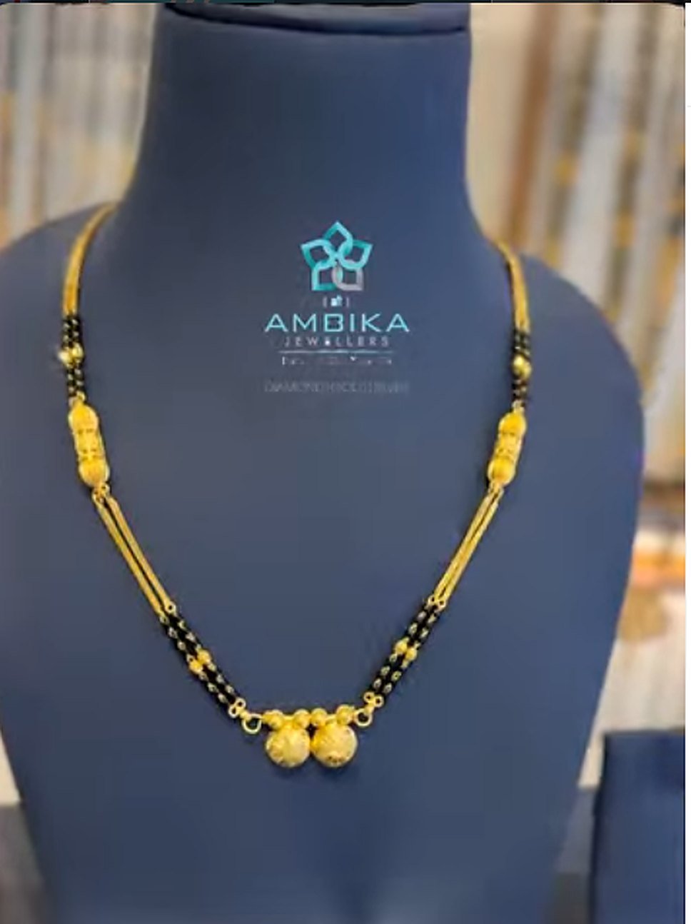 Vati mangalsutra with gold beads